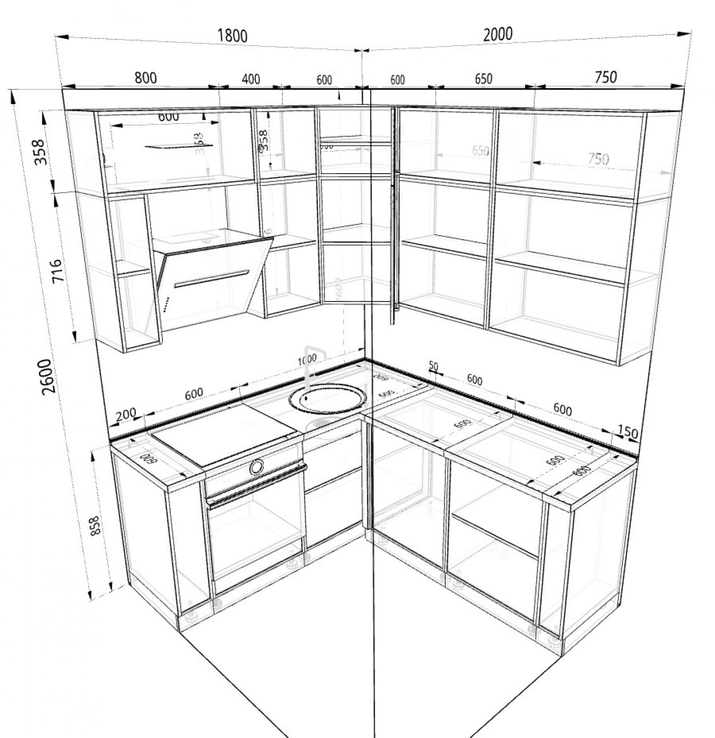 Угловая кухня 1800 2000